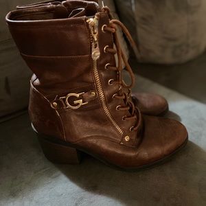 Guess heeled brown boots size 8